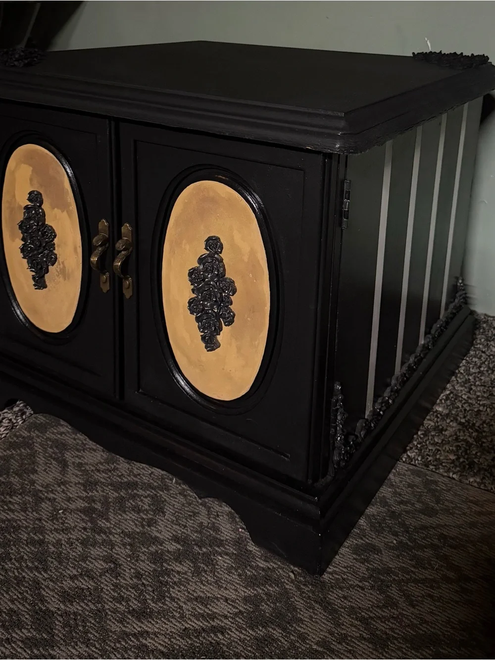 Black and Gold Decorative Accent Cabinet - Home Accents